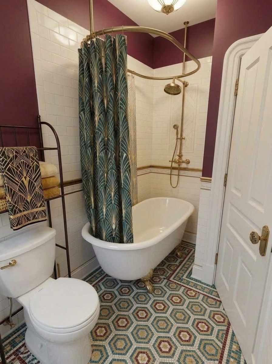 Bathroom interior in Art Deco style — photo by GenRoom AI