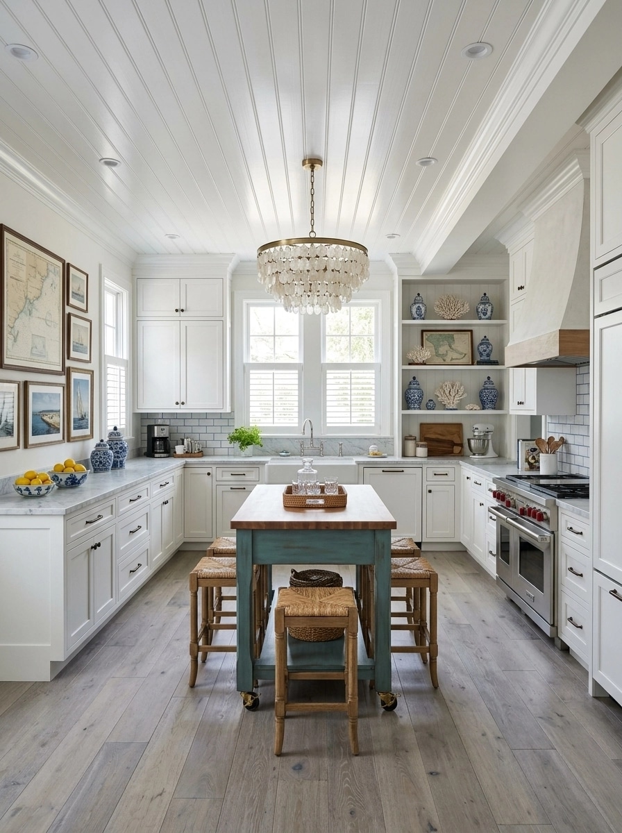 Kitchen interior in Coastal / Hamptons style — photo by GenRoom AI