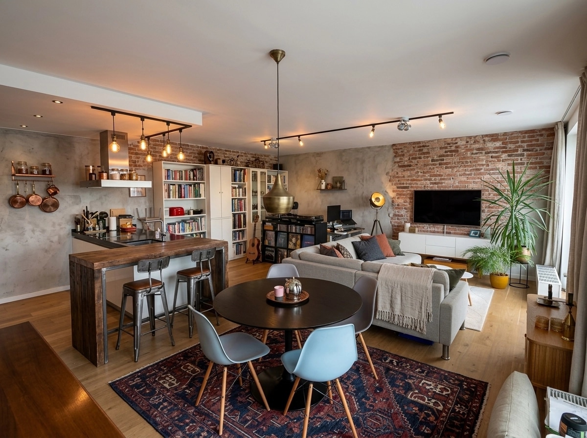 Interior design in Loft / Industrial style — Living Room by GenRoom AI