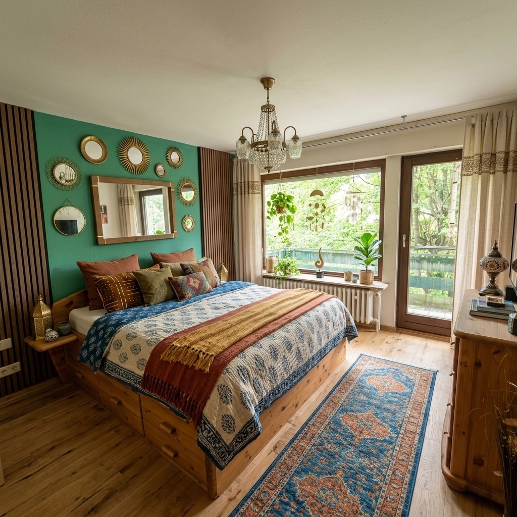 Bohemian Bedroom design — interior photo by GenRoom AI
