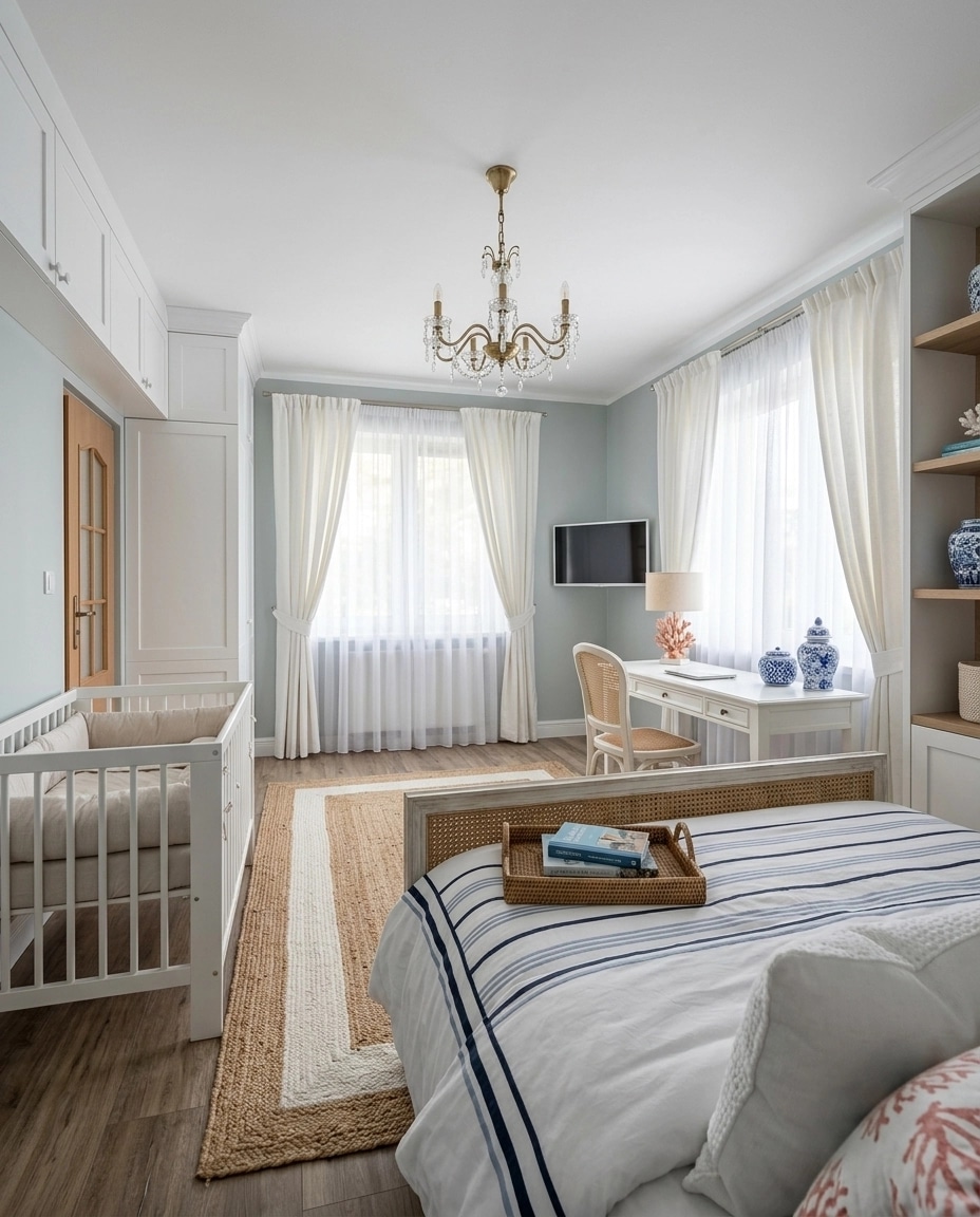 Coastal / Hamptons Bedroom design — interior photo by GenRoom AI