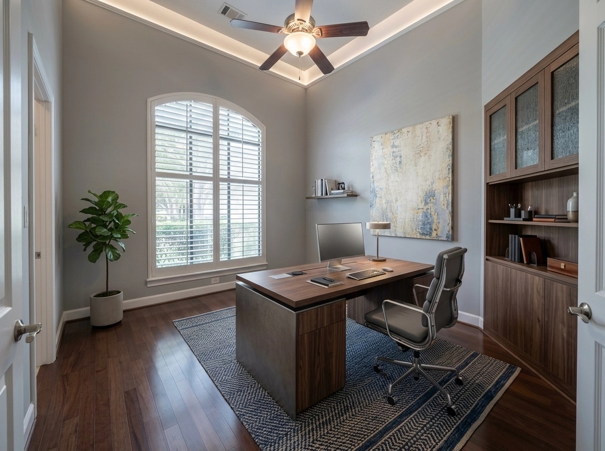 Office interior in Contemporary style — photo by GenRoom AI