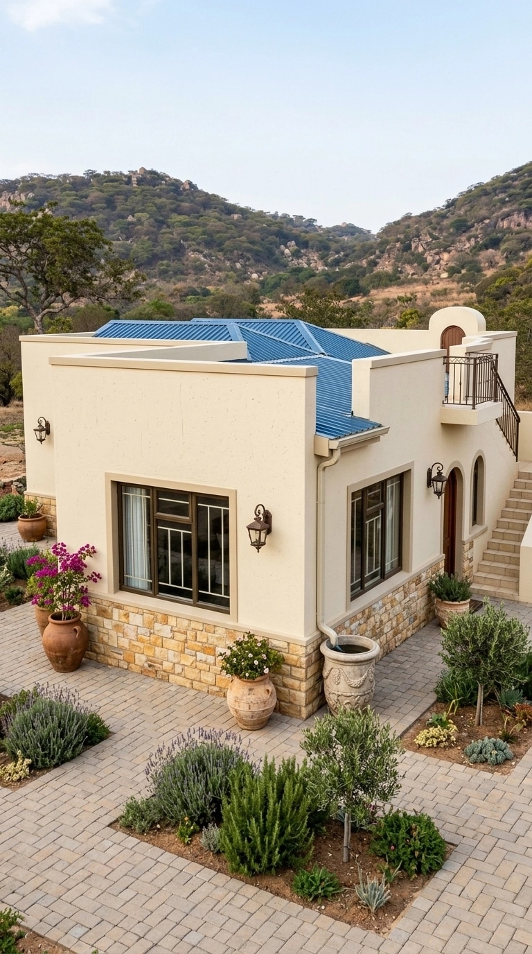 Facade design in Mediterranean Facade style — photo by GenRoom AI