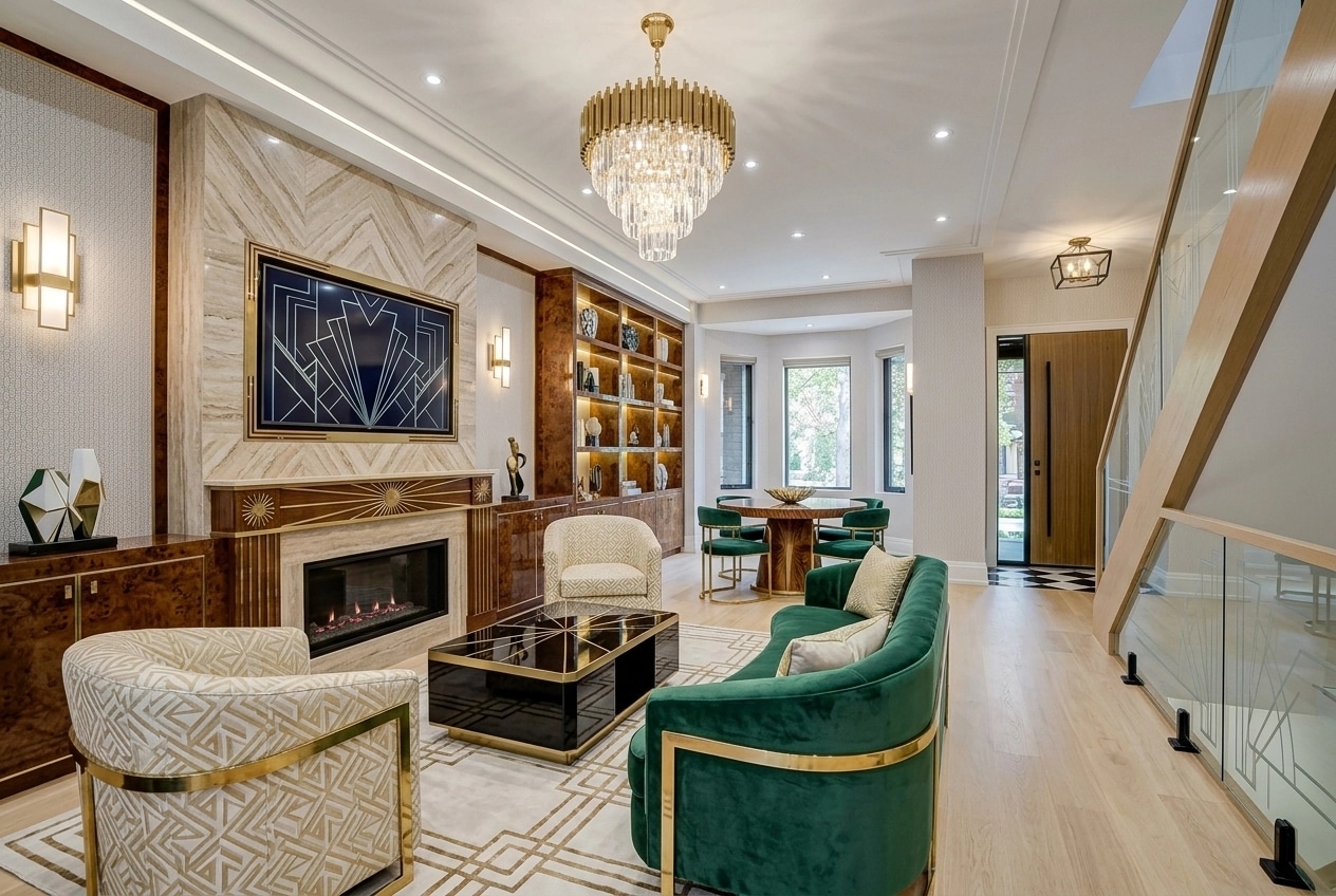 Art Deco Living Room design — interior photo by GenRoom AI