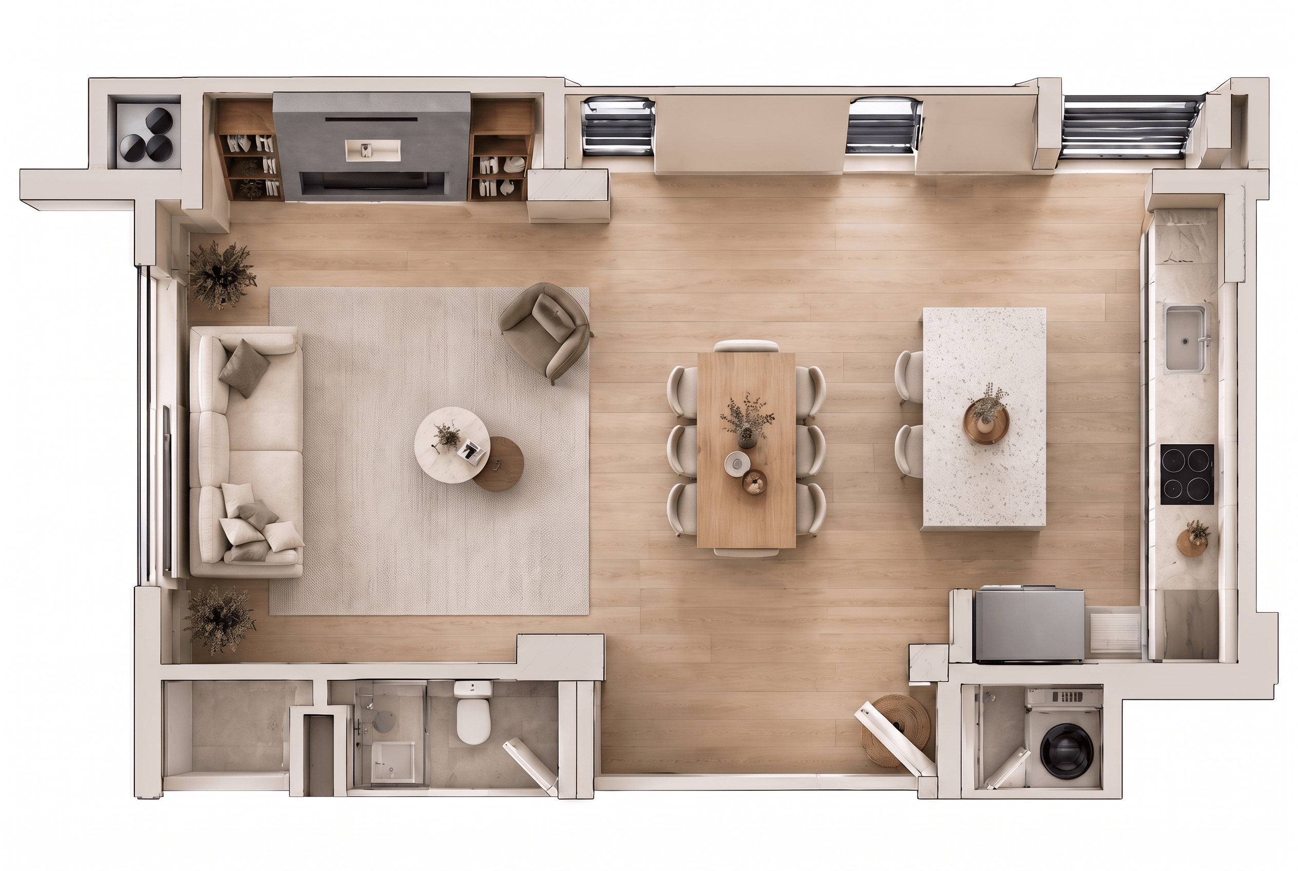 Contemporary Living Room design — interior photo by GenRoom AI