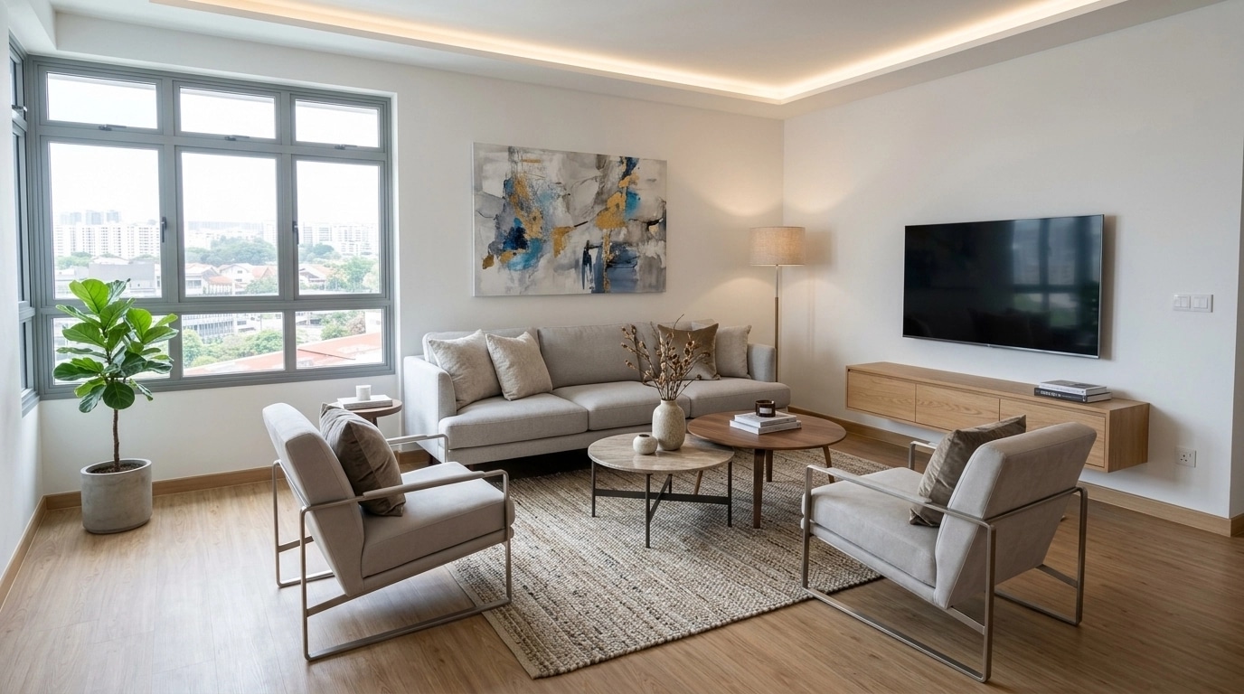 Interior design in Contemporary style — Living Room by GenRoom AI