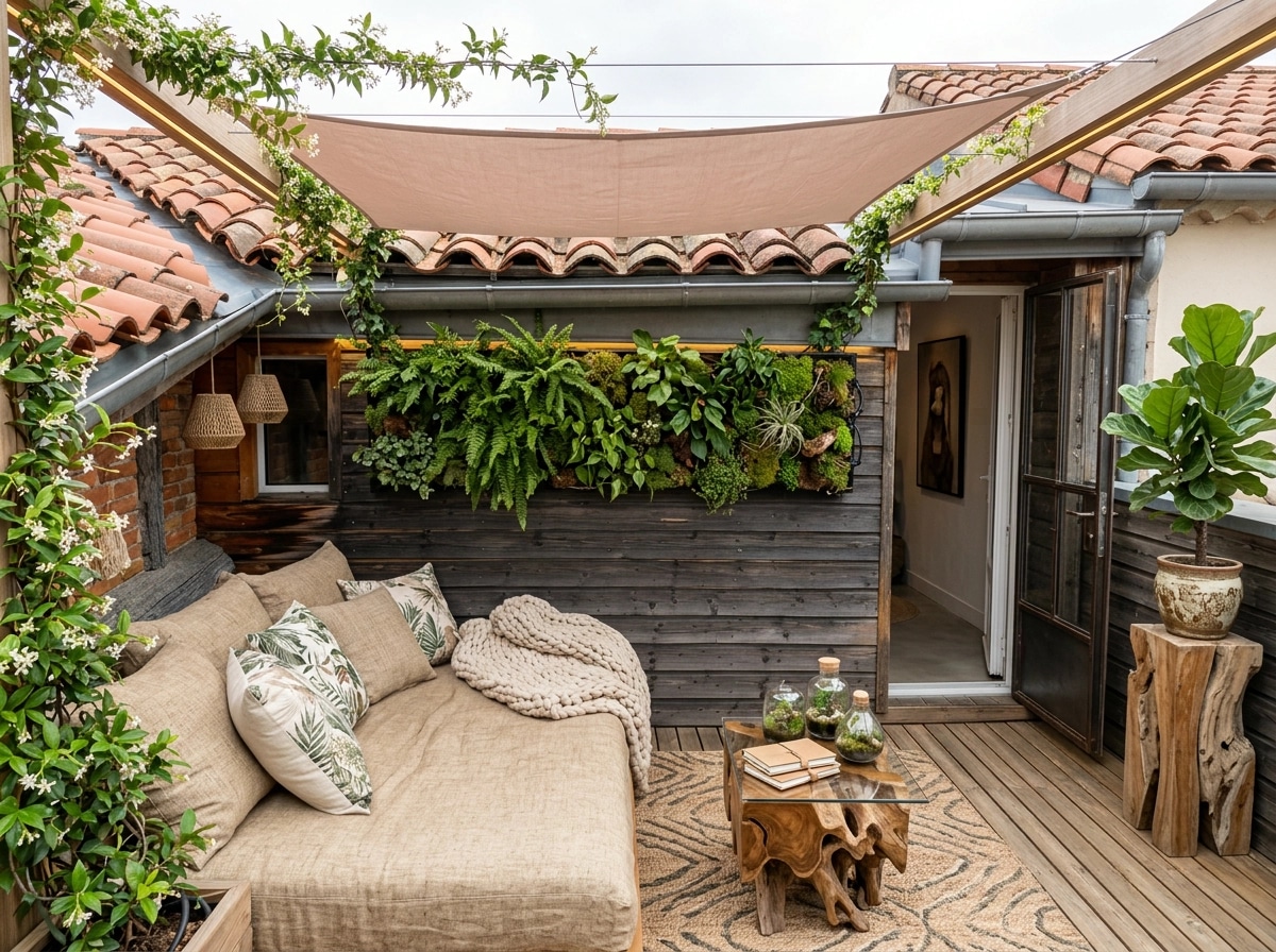 Interior design in Biophilic style — terrace by GenRoom AI