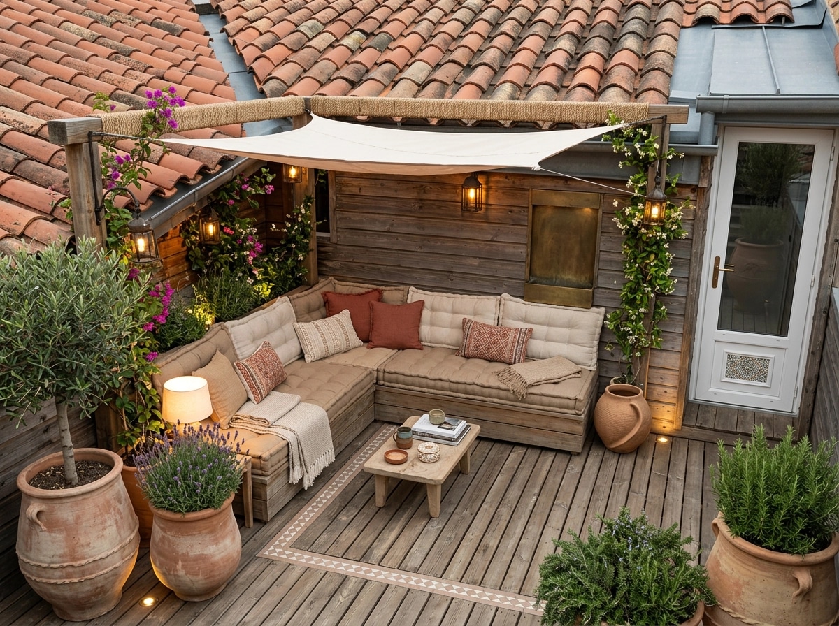 Interior design in Mediterranean style — terrace by GenRoom AI