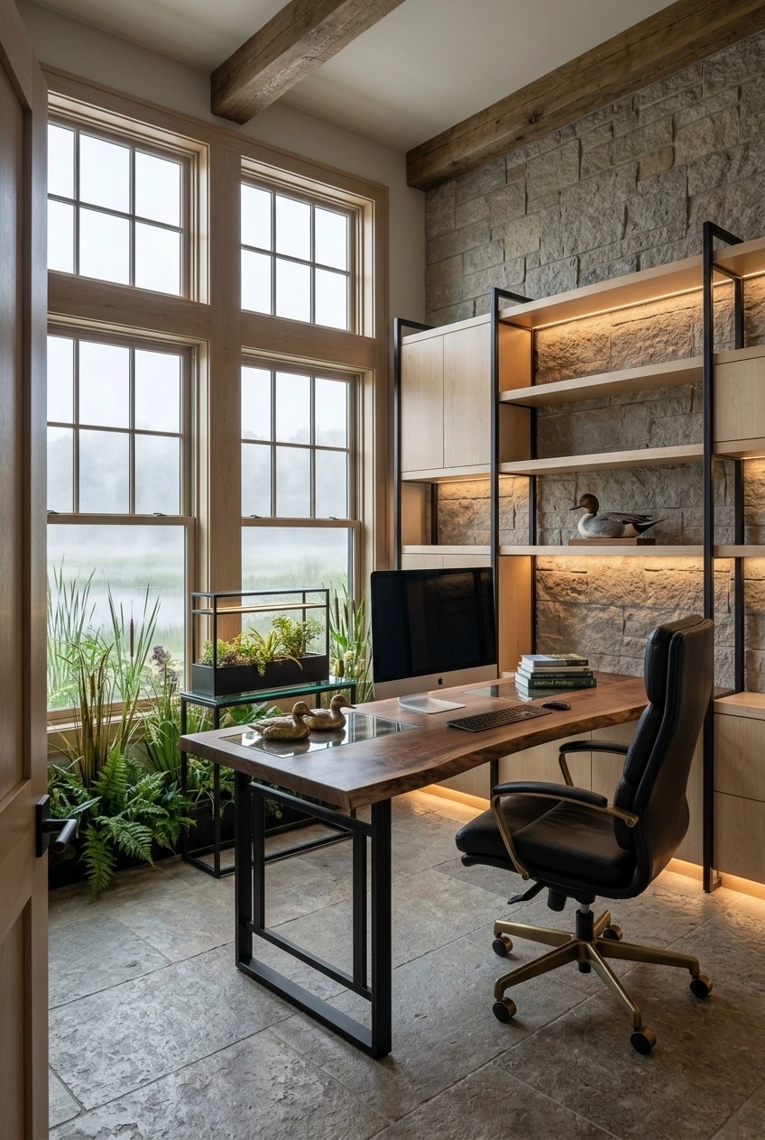 Interior design in Rustic style — home_office by GenRoom AI