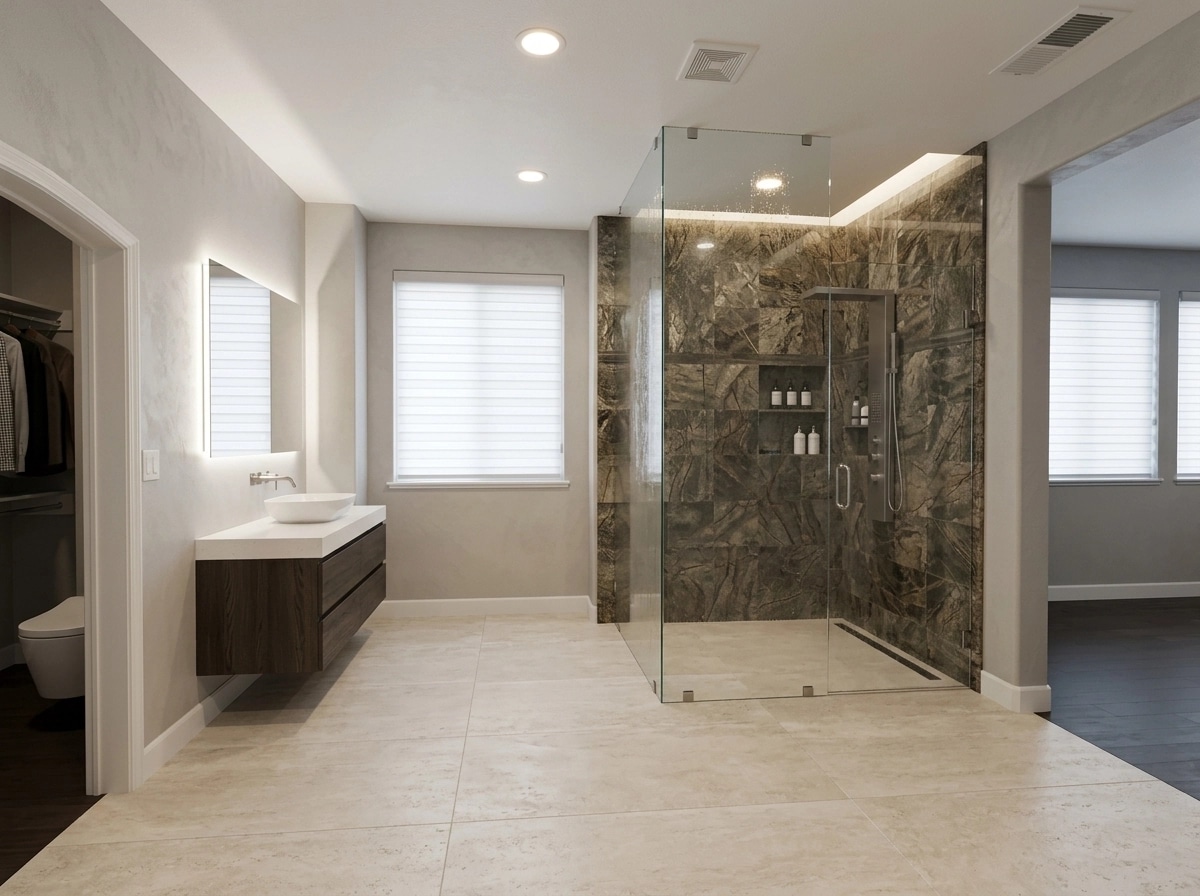 Bathroom interior in Contemporary style — photo by GenRoom AI