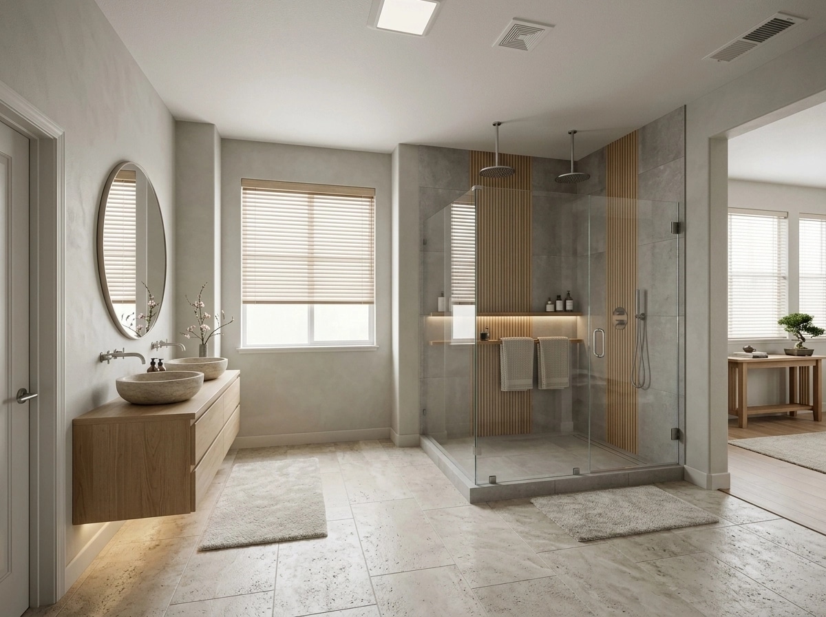 Interior design in Japandi style — Bathroom by GenRoom AI