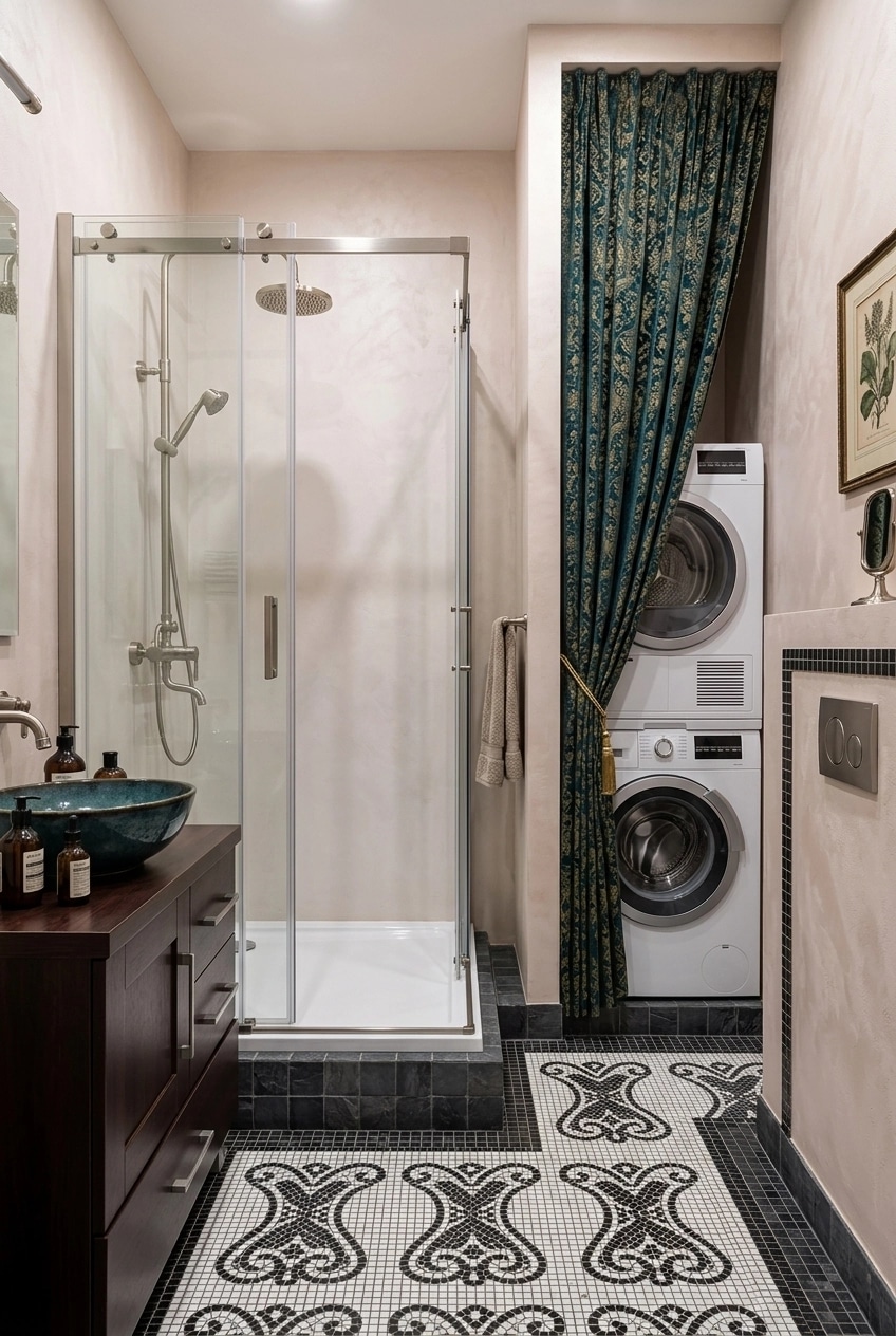 Bathroom interior in Eclectic style — photo by GenRoom AI
