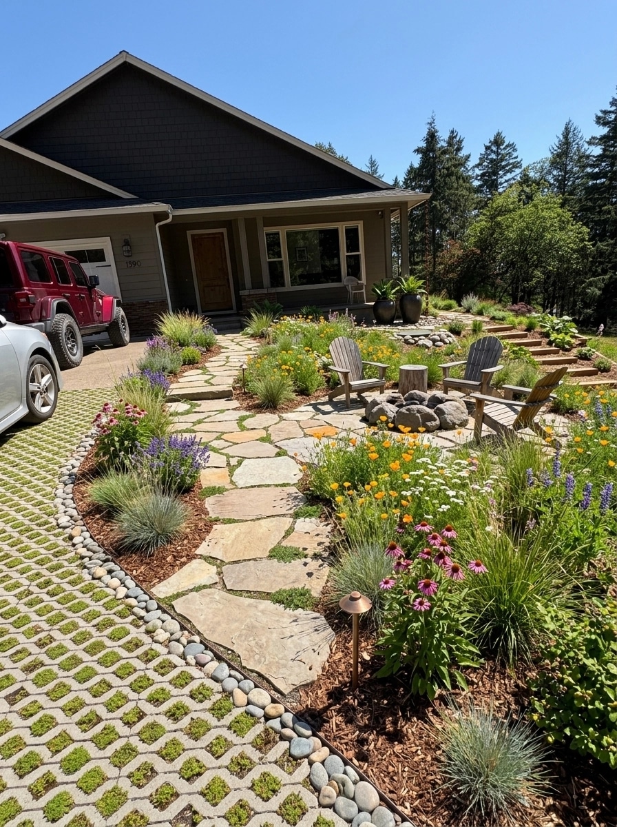 Landscape design in Eco Natural Garden style — Yard by GenRoom AI