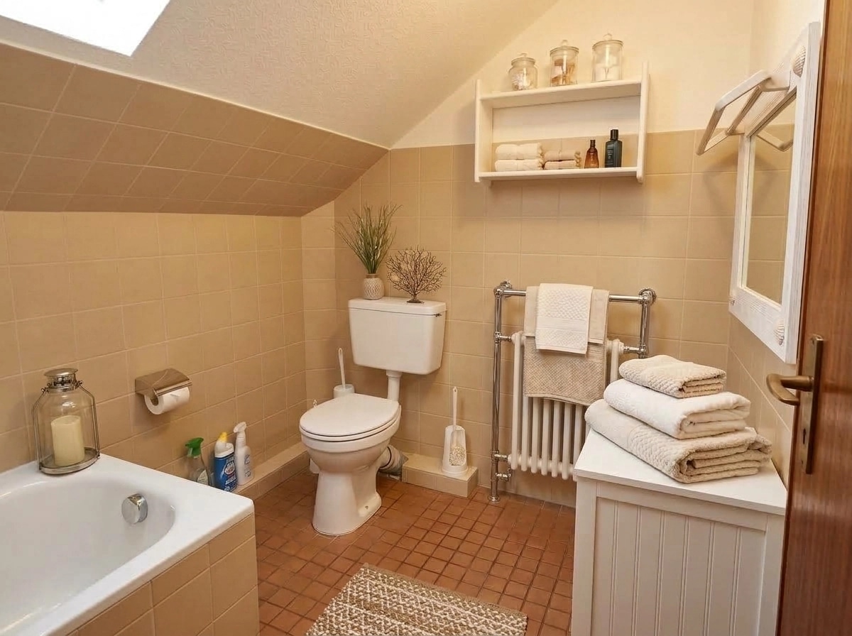 Bathroom interior in Coastal / Hamptons style — photo by GenRoom AI