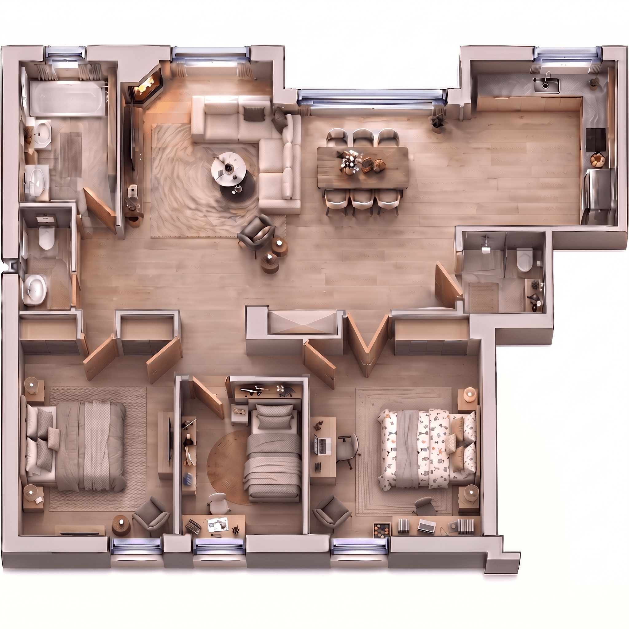 Interior design in Contemporary style — Living Room by GenRoom AI