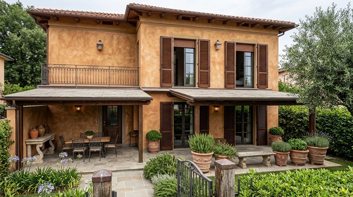 Facade design in Italian Villa Facade style — Facade by GenRoom AI