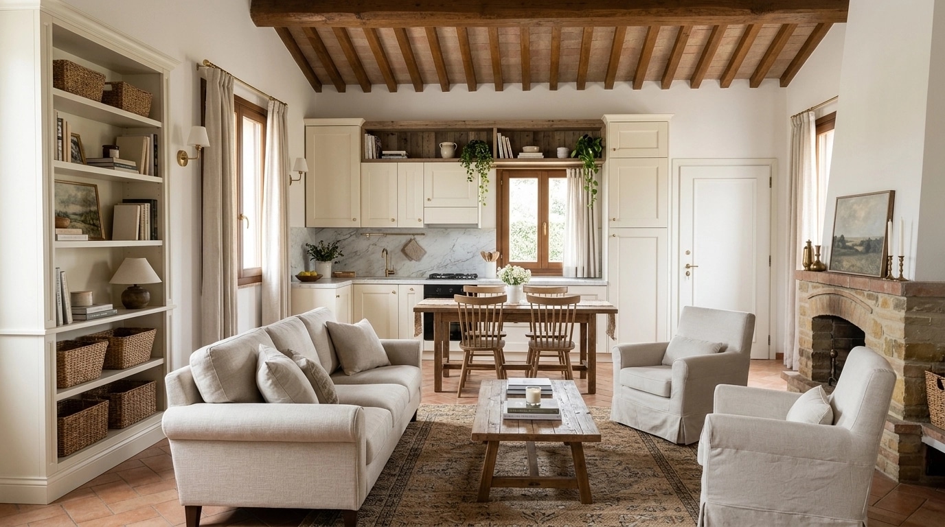 Modern Farmhouse Living Room design — interior photo by GenRoom AI