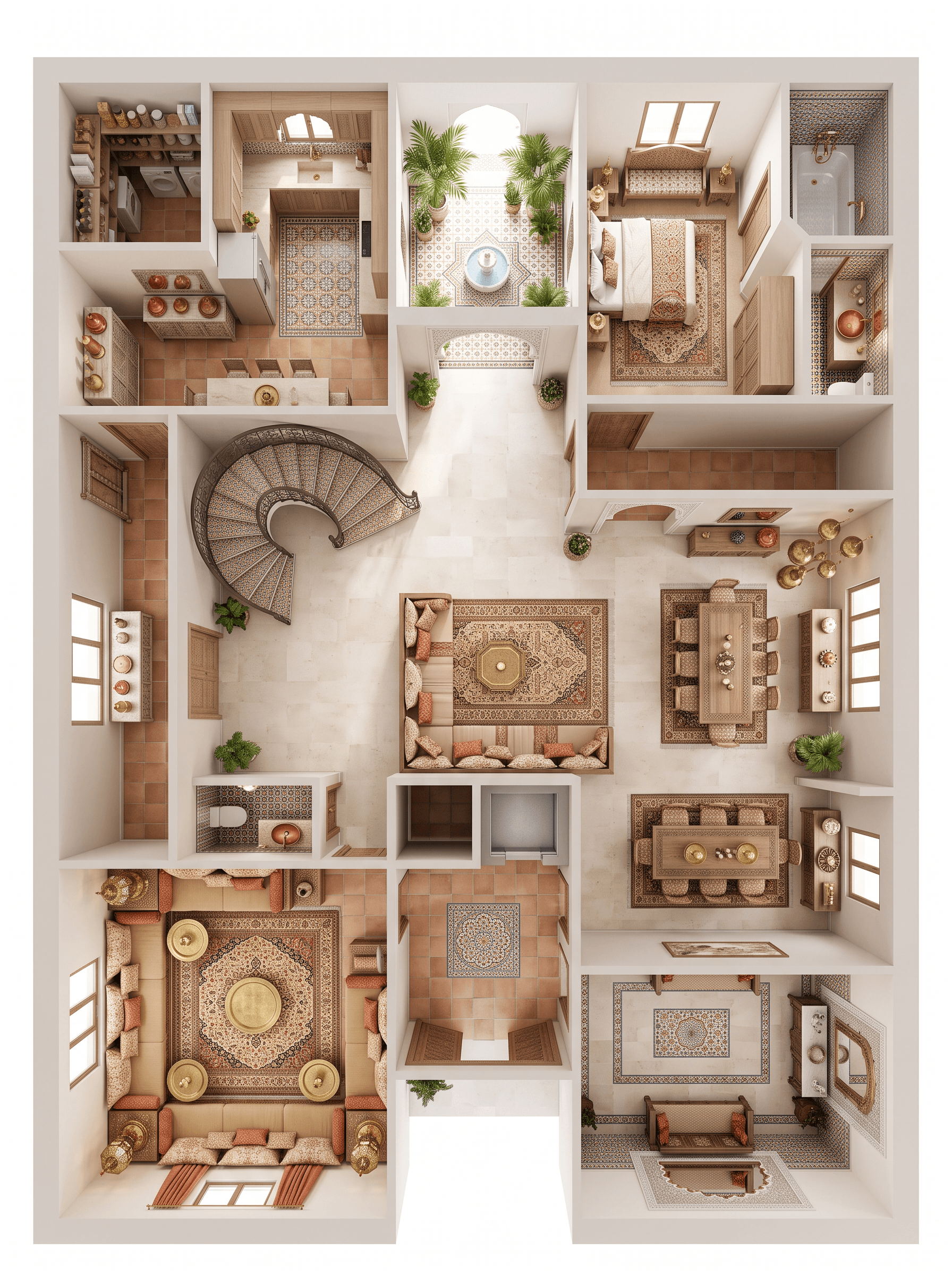 Interior design in Arabian / Moroccan style — Living Room by GenRoom AI