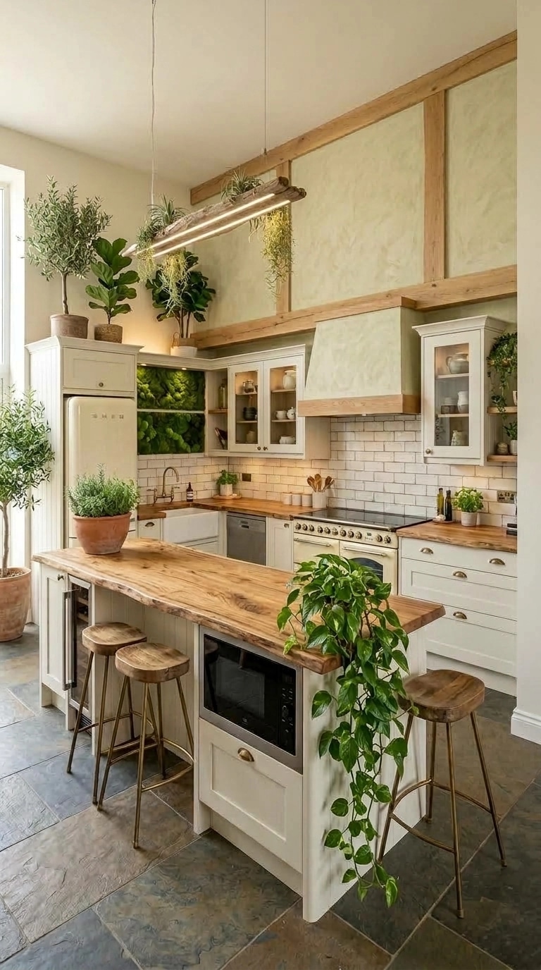 Kitchen interior in Biophilic style — photo by GenRoom AI