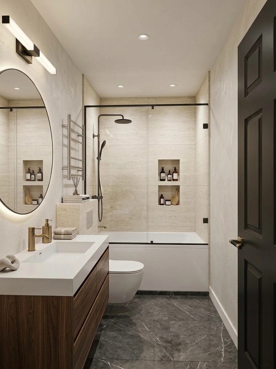 Interior design in Contemporary style — Bathroom by GenRoom AI