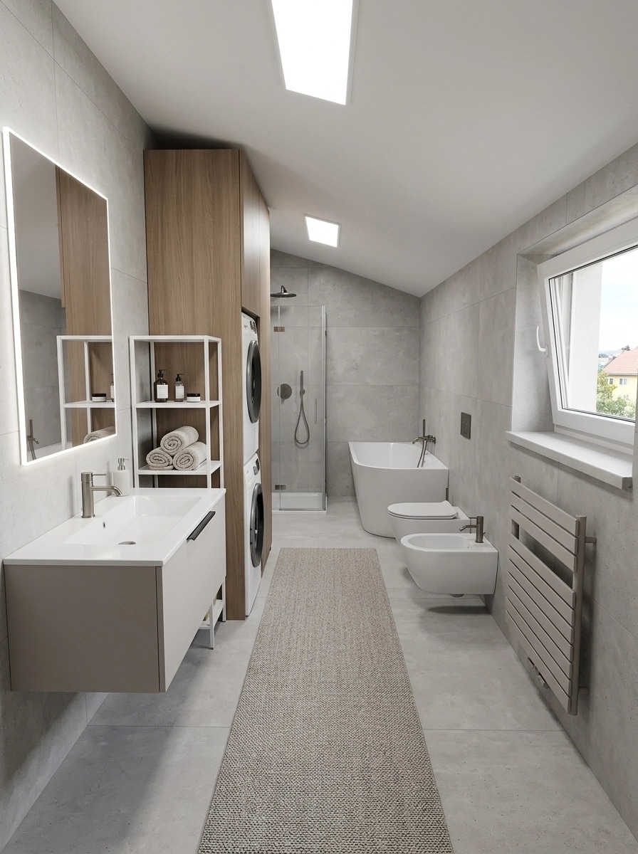 Bathroom interior in Minimalism style — photo by GenRoom AI