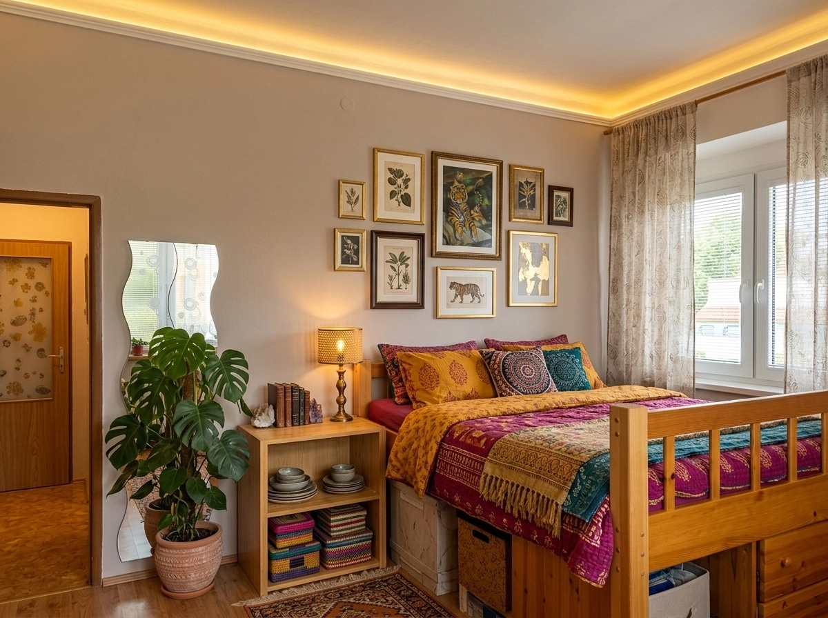 Bohemian Bedroom design — interior photo by GenRoom AI