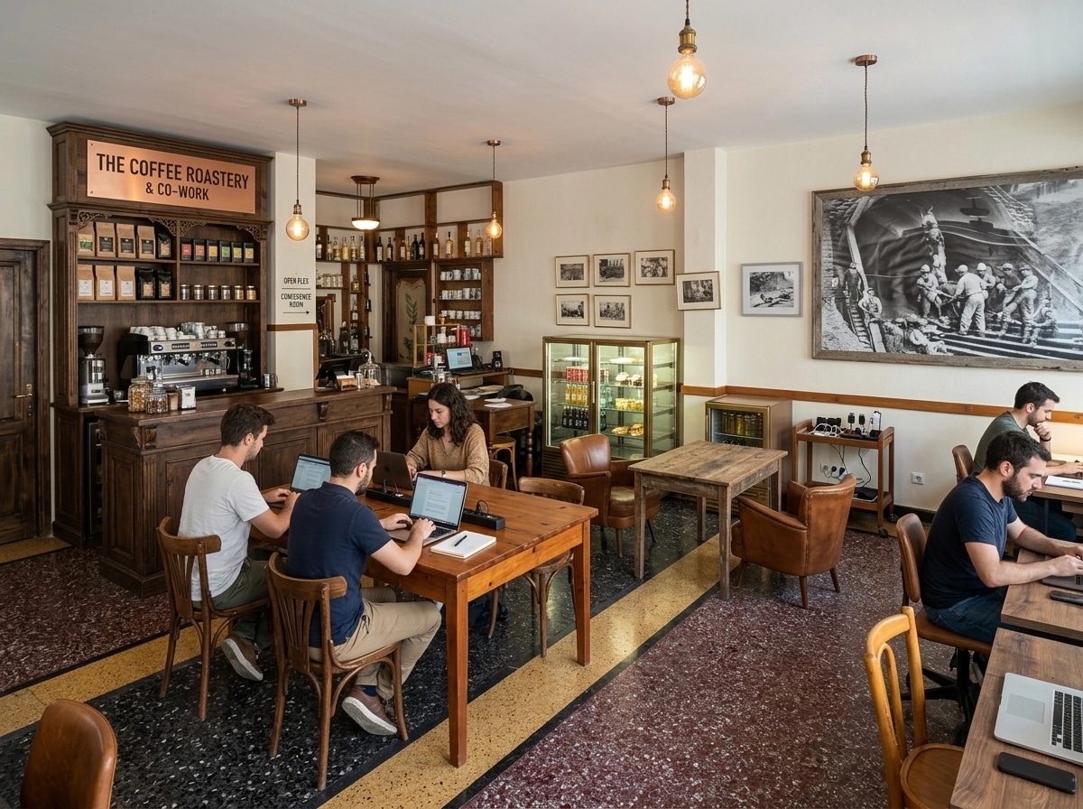 Interior design in Rustic style — coworking by GenRoom AI