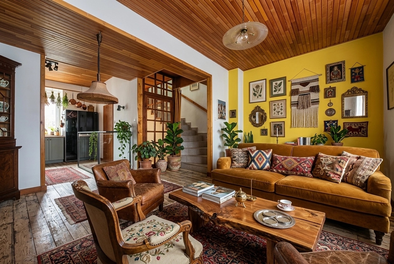 Interior design in Bohemian style — Living Room by GenRoom AI