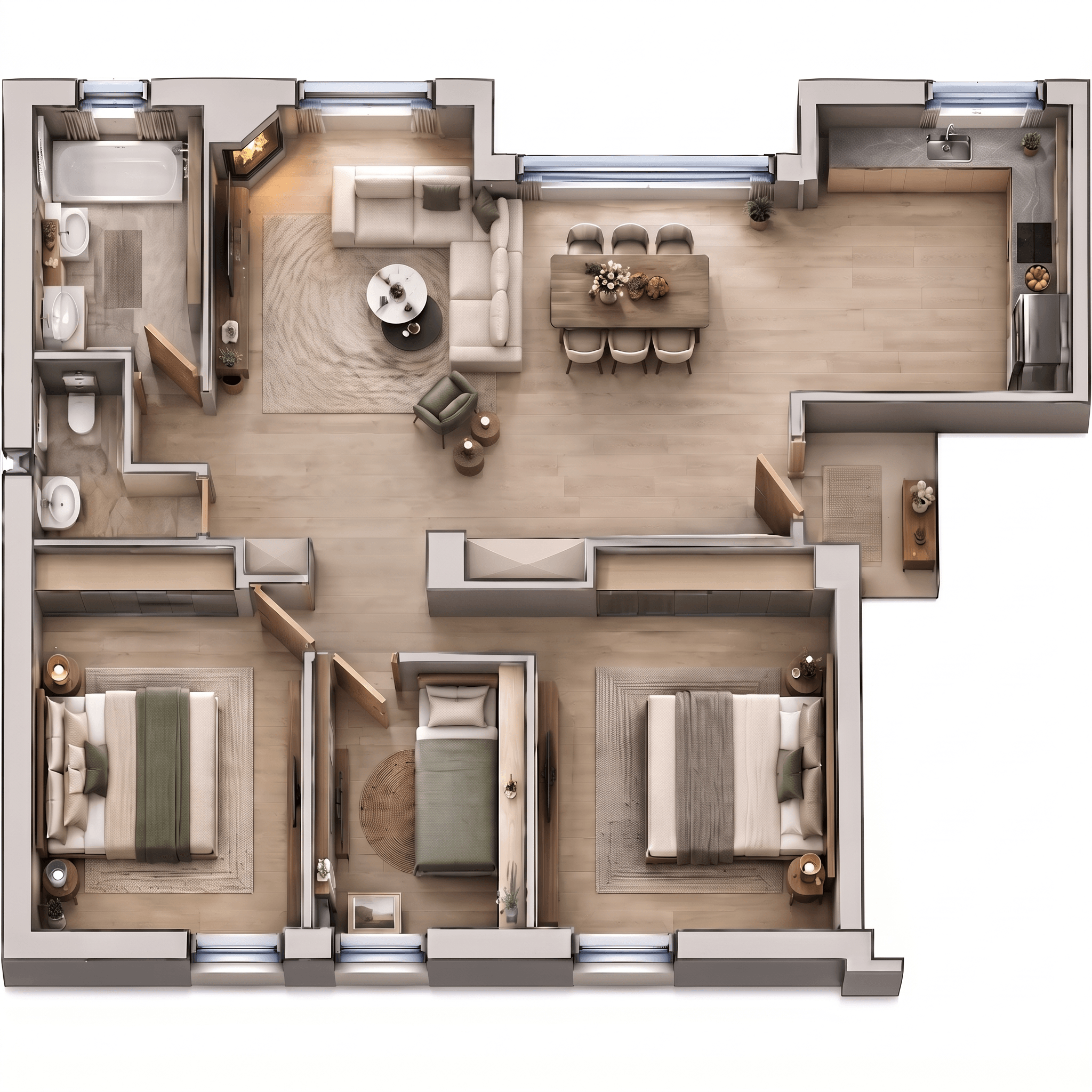Interior design in Contemporary style — Living Room by GenRoom AI
