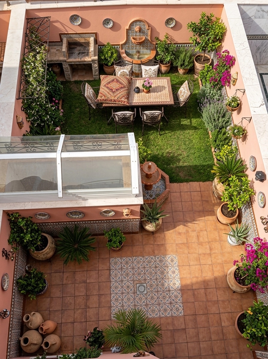 Landscape design in Spanish Courtyard style — Yard by GenRoom AI