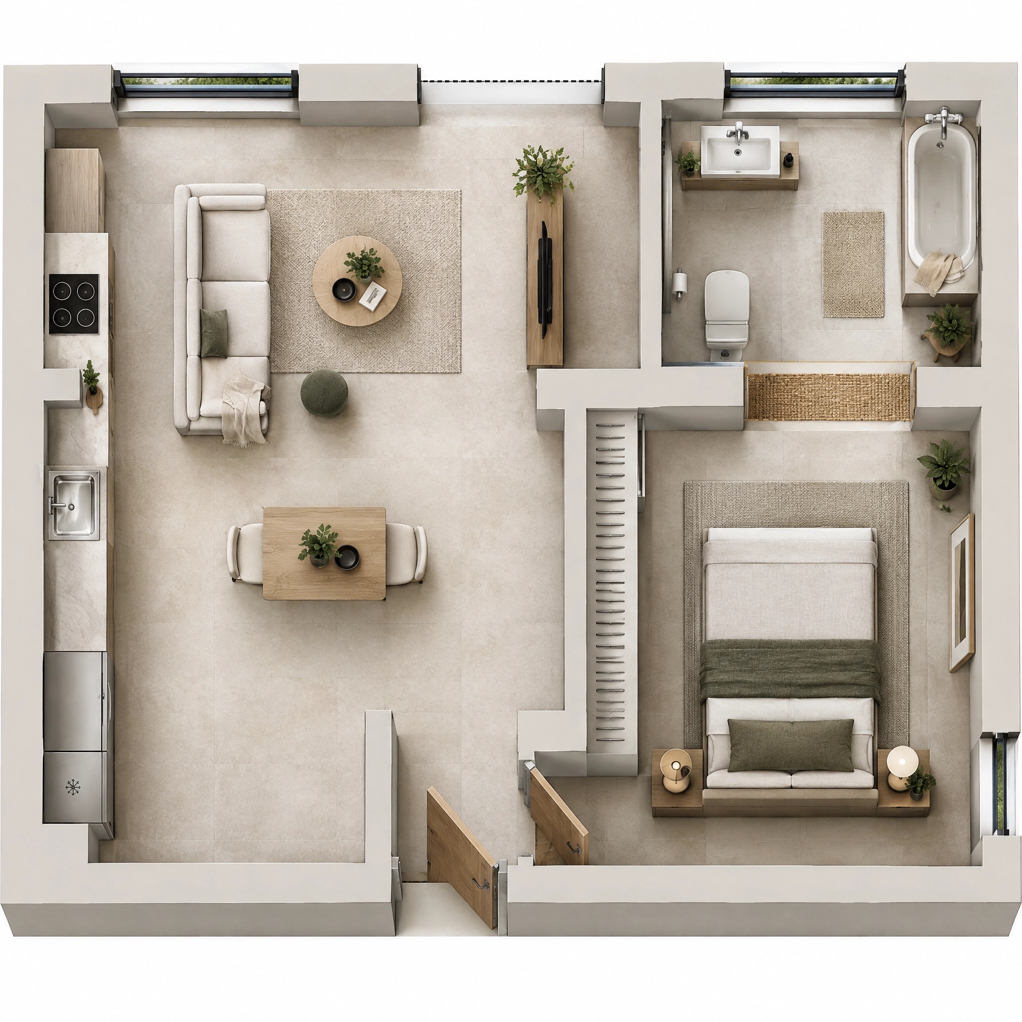 Interior design in Minimalism style — Living Room by GenRoom AI