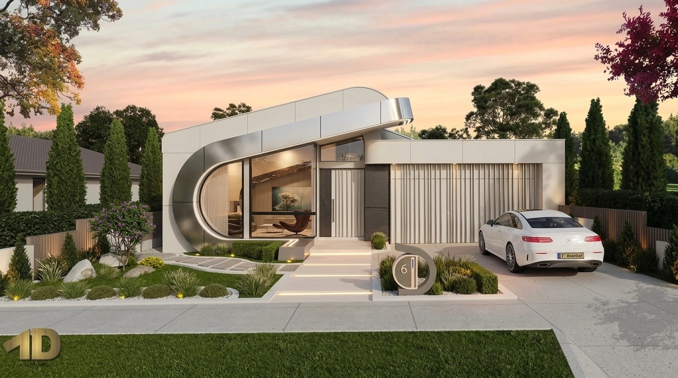 Facade design in Minimalist Facade style — photo by GenRoom AI