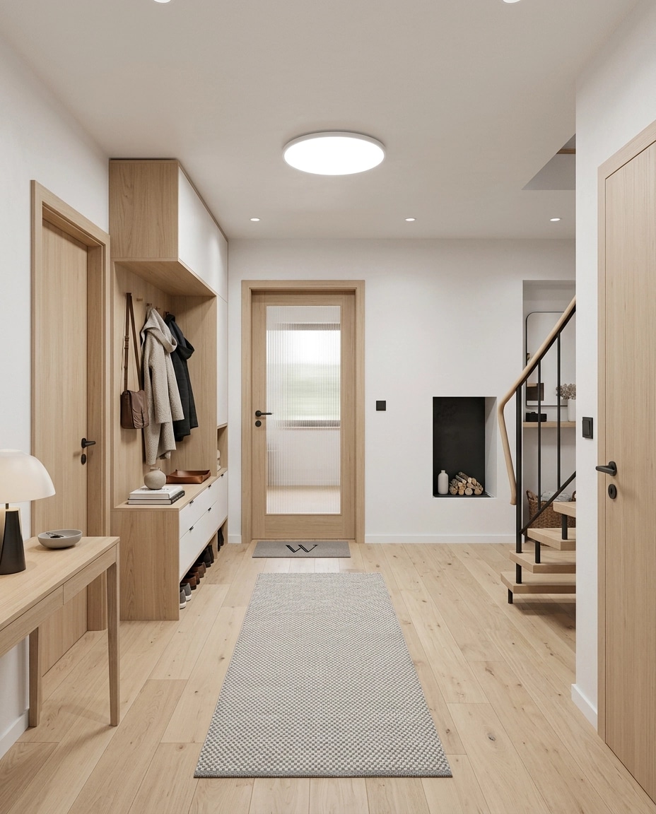 Hallway interior in Scandinavian style — photo by GenRoom AI