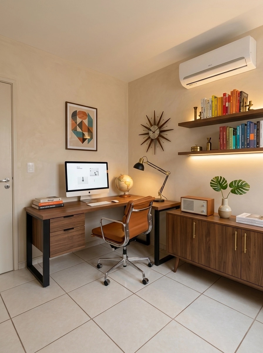 Design d'intérieur en style Mid-Century Modern — home_office par GenRoom AI
