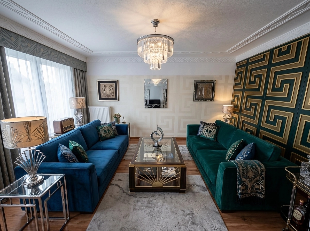 Art Deco Living Room design — interior photo by GenRoom AI