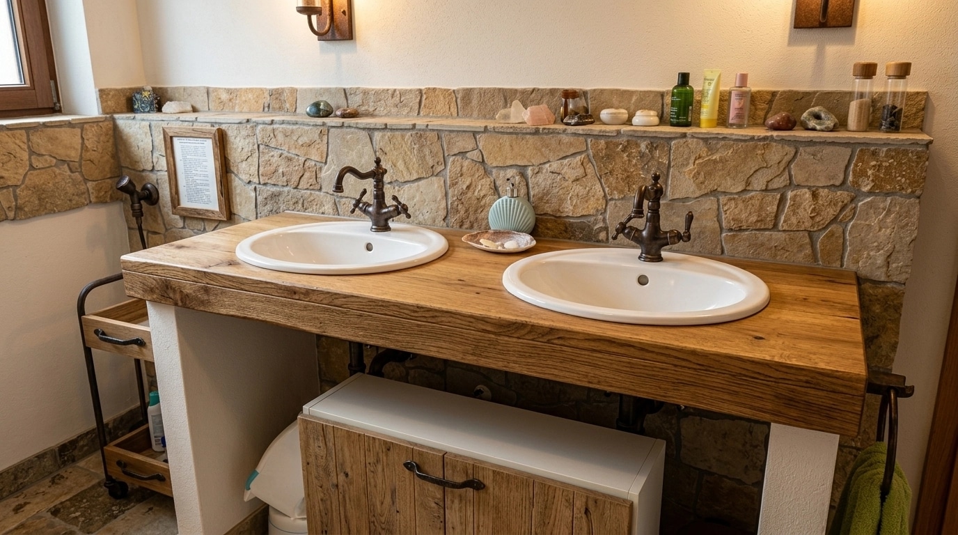 Rustic Bathroom design — interior photo by GenRoom AI