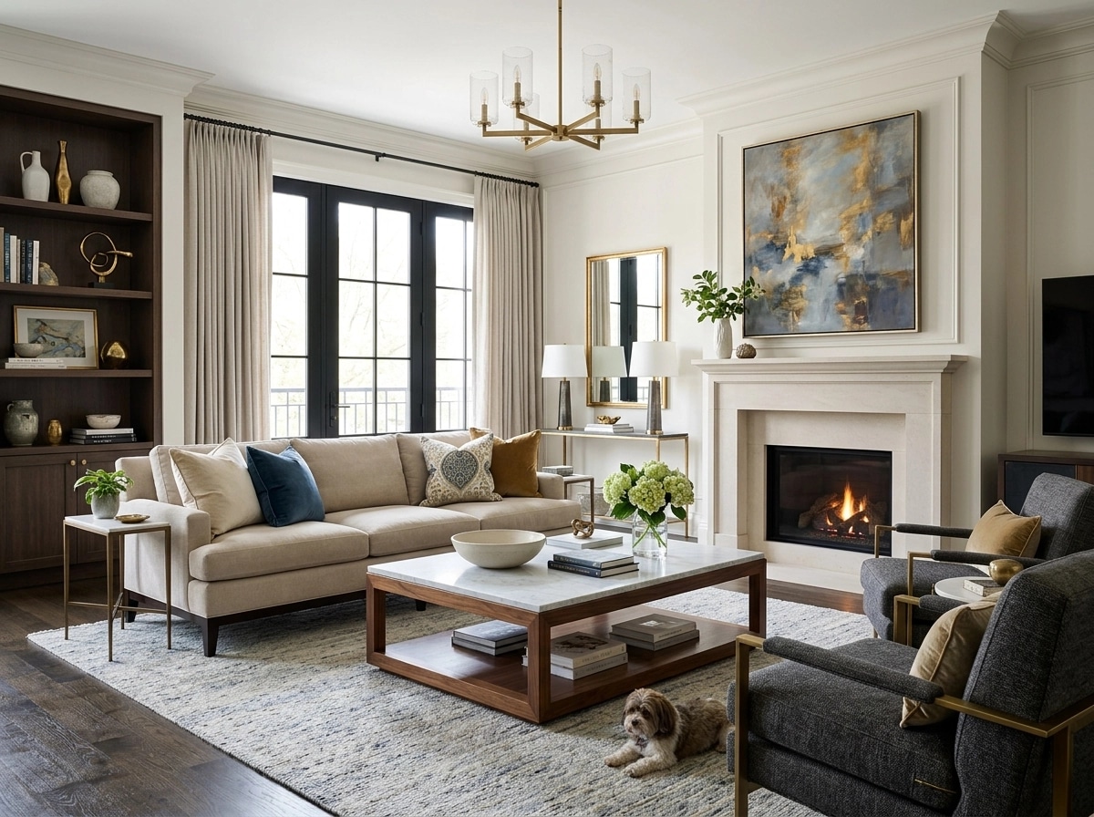 Interior design in Transitional style — Living Room by GenRoom AI