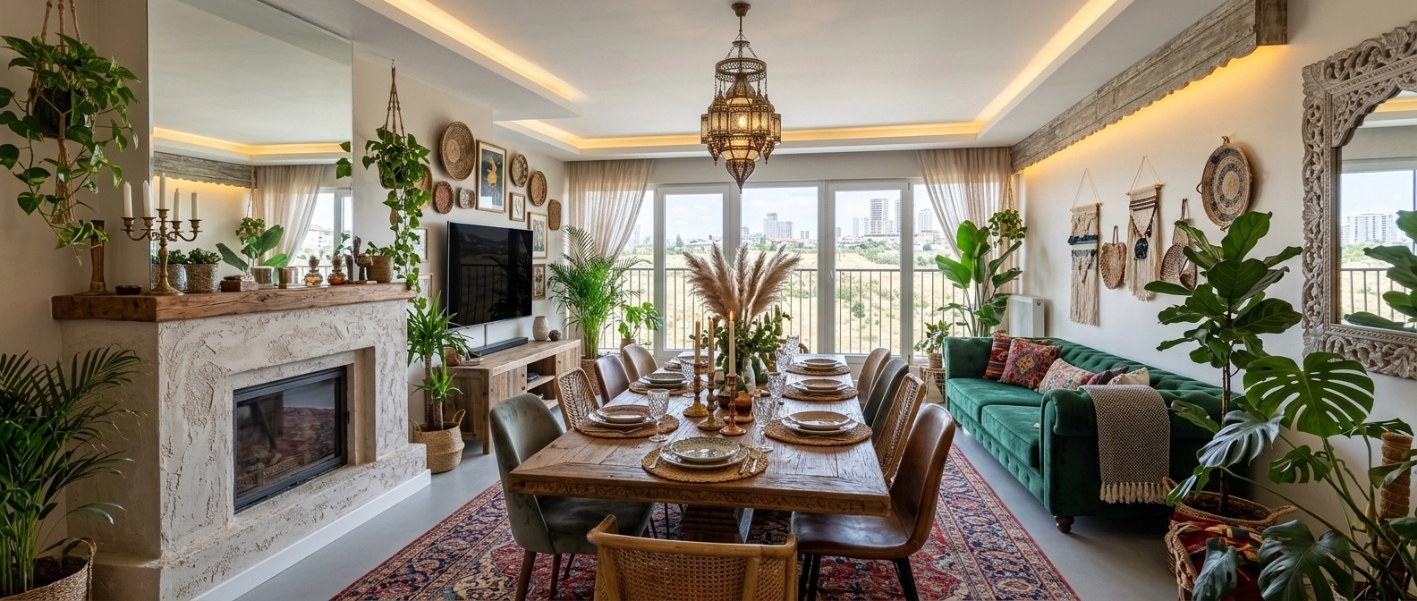 Interior design in Bohemian style — dining_room by GenRoom AI