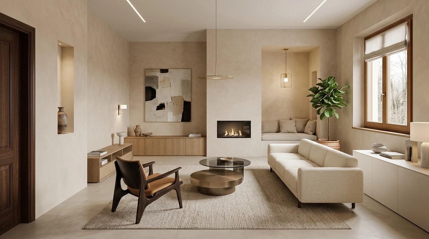 עיצוב פנים בסגנון סגנון Minimalism — סלון מאת GenRoom AI