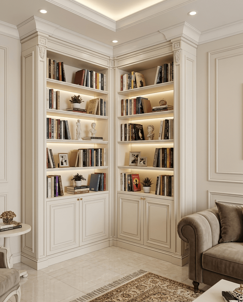 التصميم الداخلي بنمط Neoclassic — غرفة المعيشة من GenRoom AI