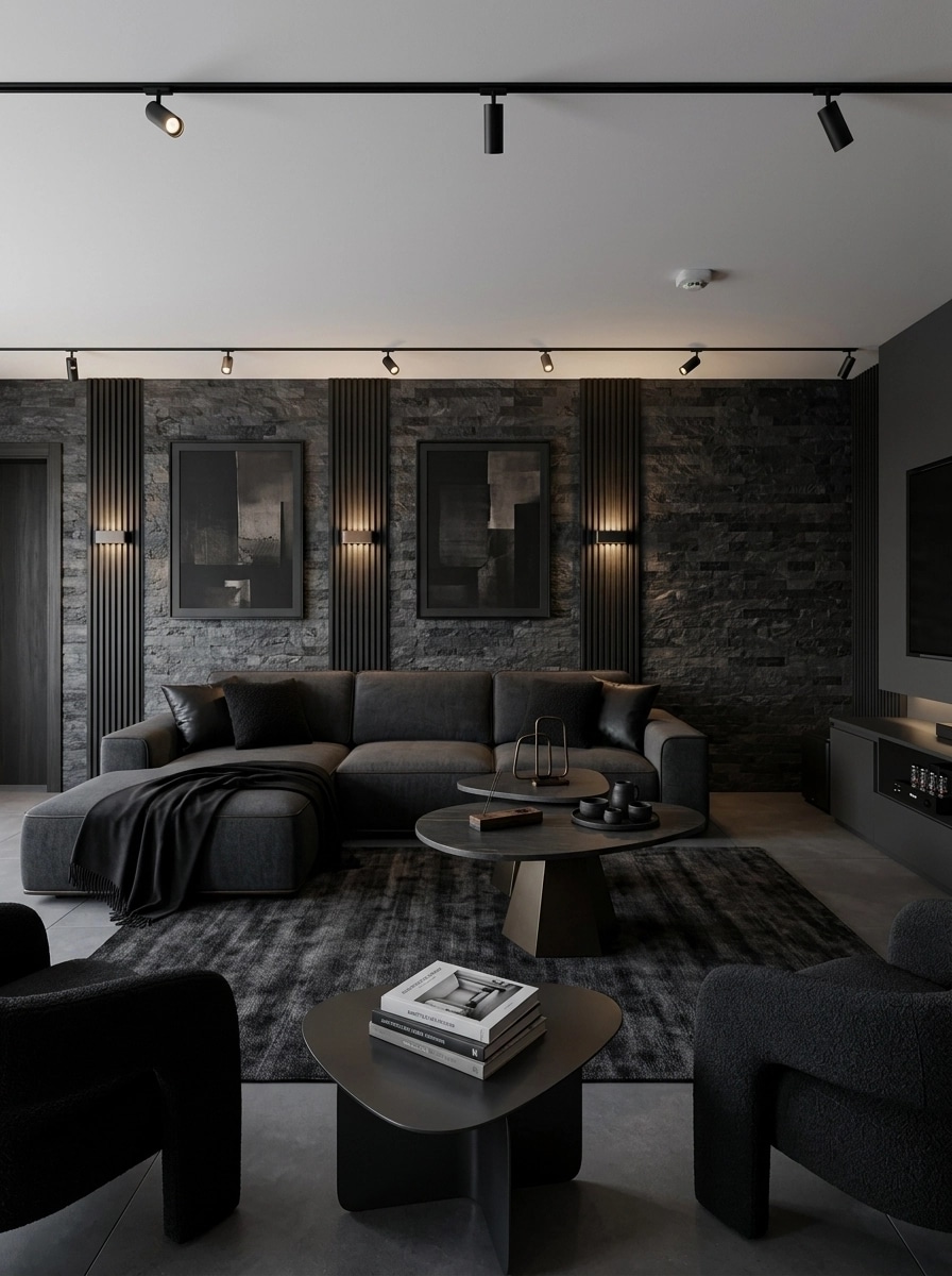 Diseño de interiores en estilo Blacktec — Salón por GenRoom AI