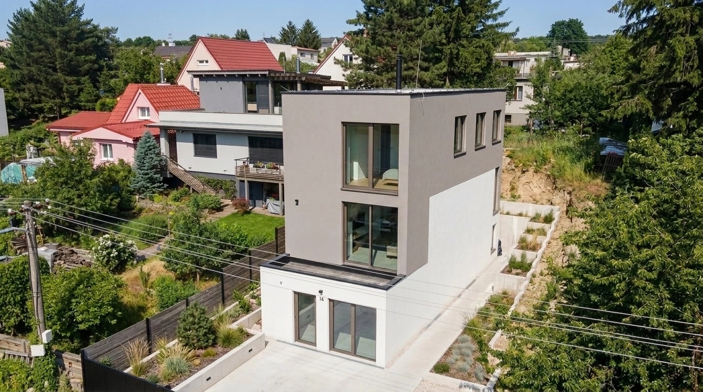 Facade design in Minimalist Facade style — photo by GenRoom AI