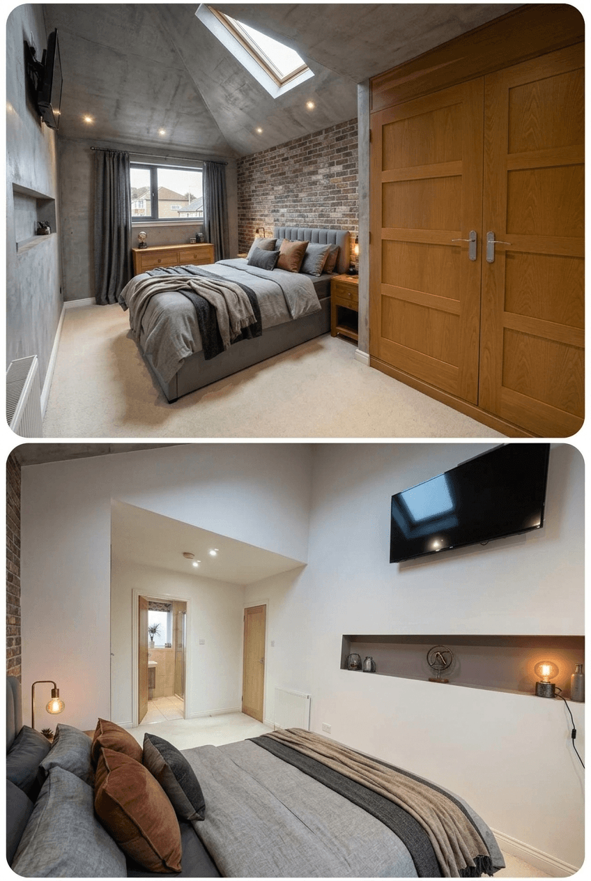 Interior design in Loft / Industrial style — Bedroom by GenRoom AI
