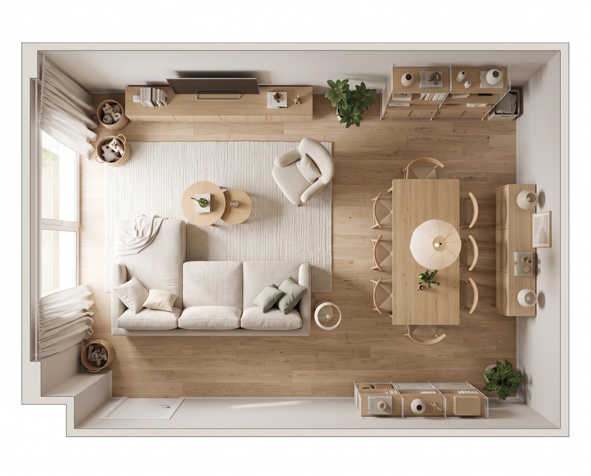 Interior design in Scandinavian style — Living Room by GenRoom AI