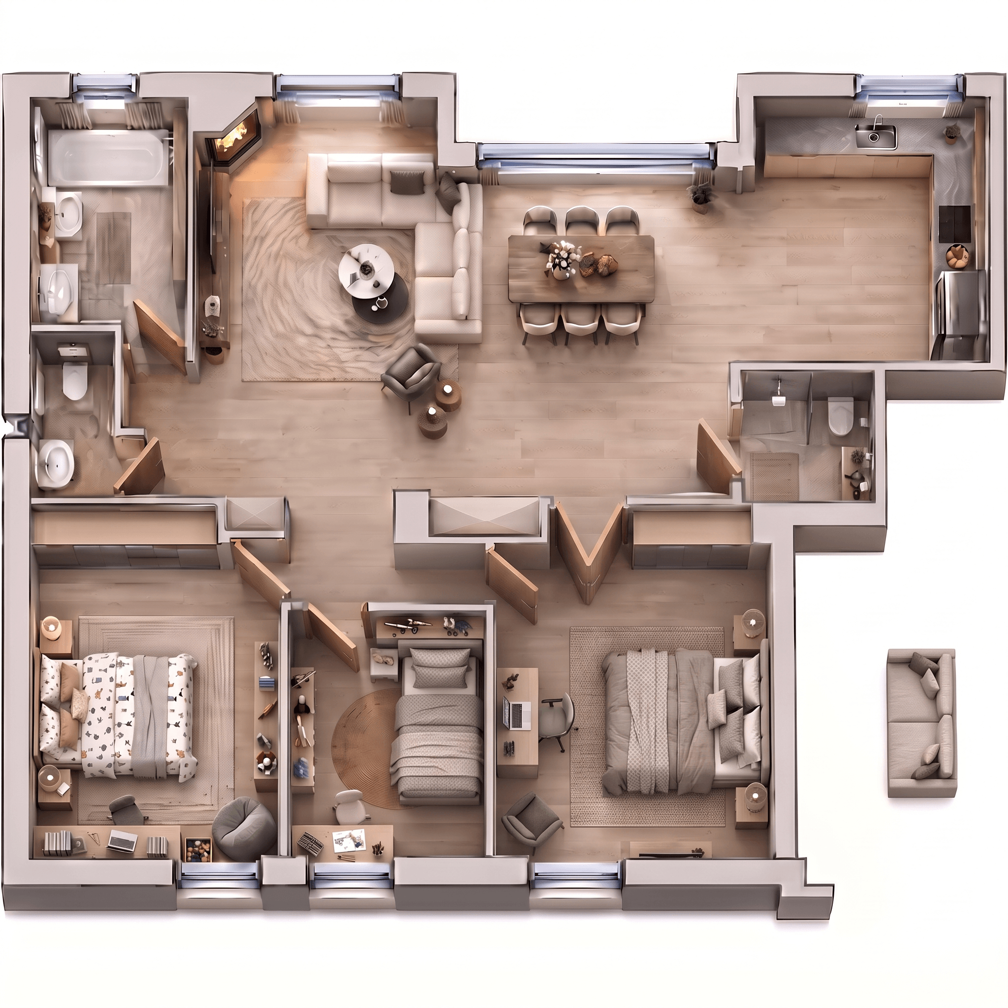 Interior design in Contemporary style — Living Room by GenRoom AI