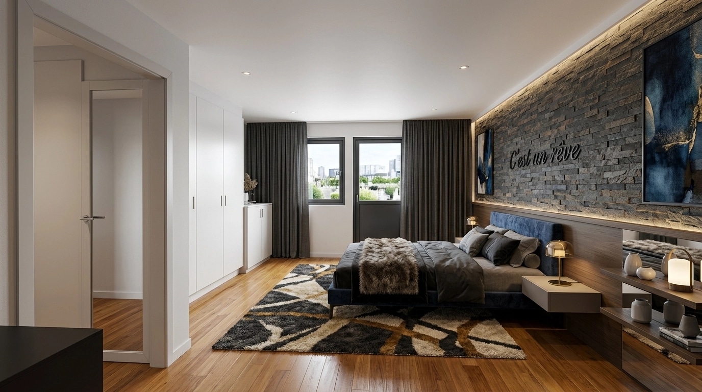Contemporary Bedroom design — interior photo by GenRoom AI