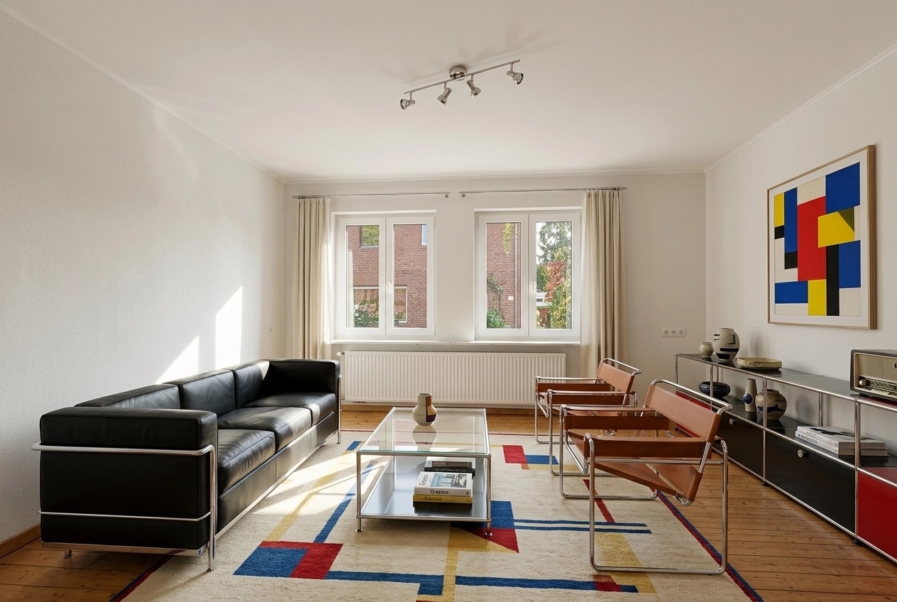 Design d'intérieur en style Bauhaus — Salon par GenRoom AI