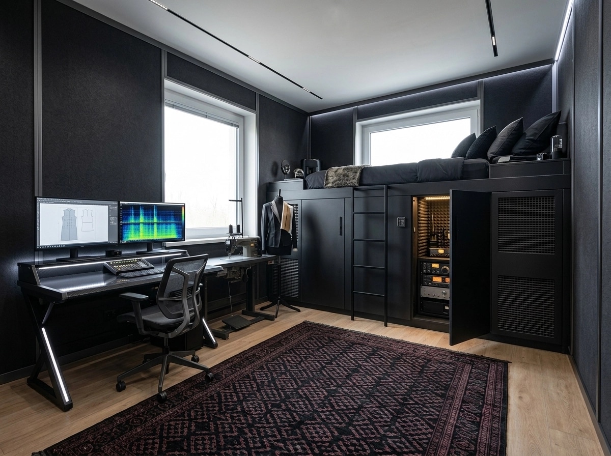 Interior design in Blacktec style — Bedroom by GenRoom AI