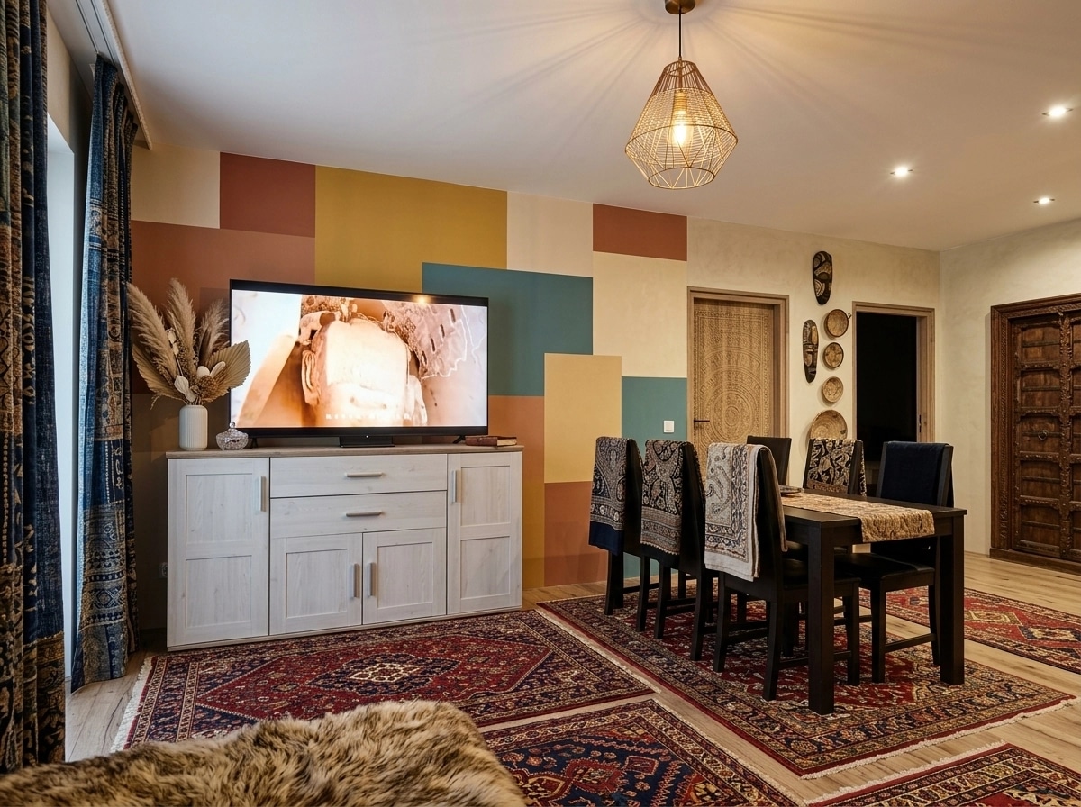 Interior design in Bohemian style — Living Room by GenRoom AI
