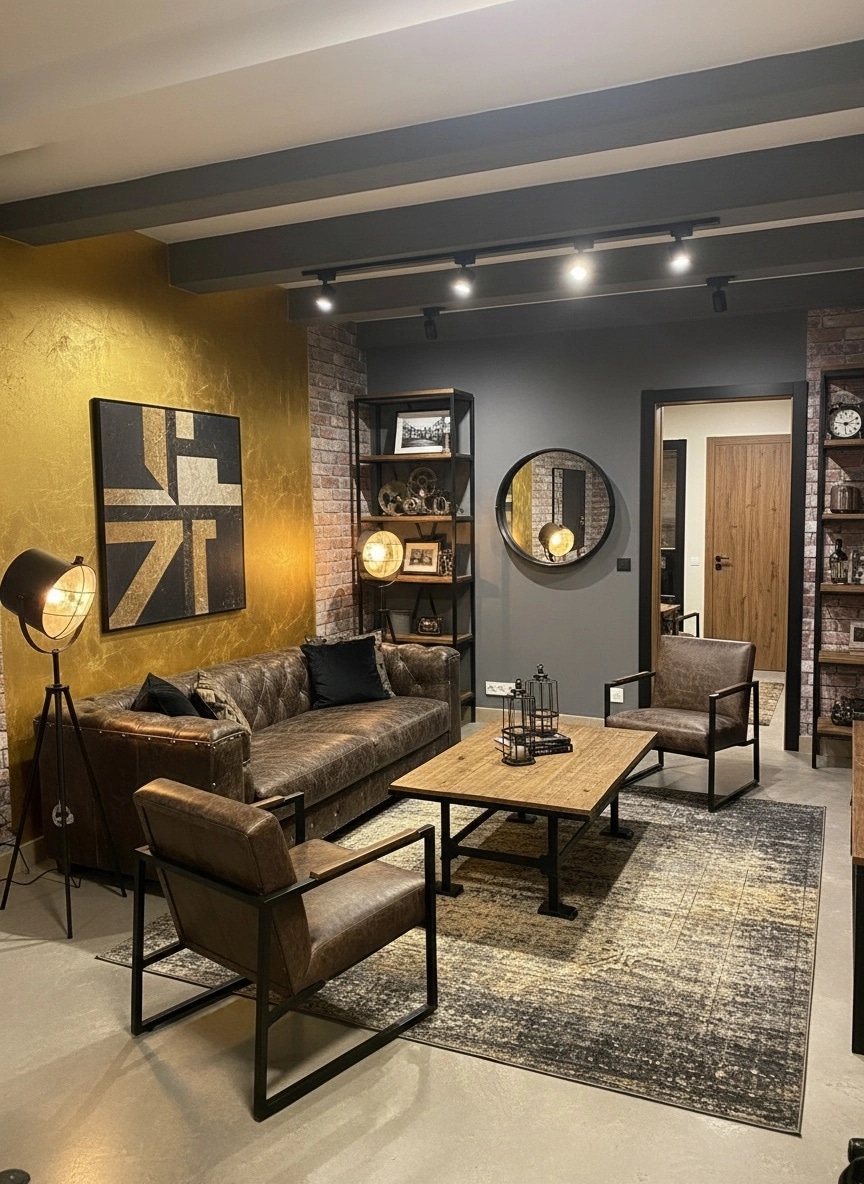 Interior design in Loft / Industrial style — Living Room by GenRoom AI